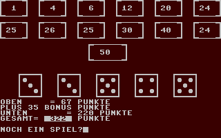 Yahtzee v14 Title Screen